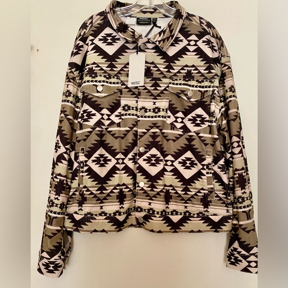 WESC Unisex Cord Trucker Jacket Size Men M Women L NWT
